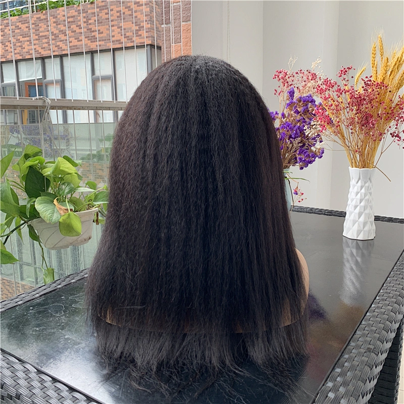 Hot Beauty March Expo Wig Kinky Straight Human Hair Wigs Lace For Black Women