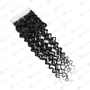 100% Virgin Remy Hair Cuticle Aligned Hair Cheaper Brazilian Hair In China Lace Closure Natural Black Jerry Curl For Women