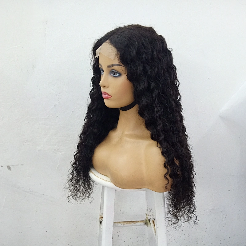 Wholesale Customized Human Hair Wig 10-30inches 10A Raw Brazilian Hair Deep Curly Frontal Lace Wig With Baby Hair