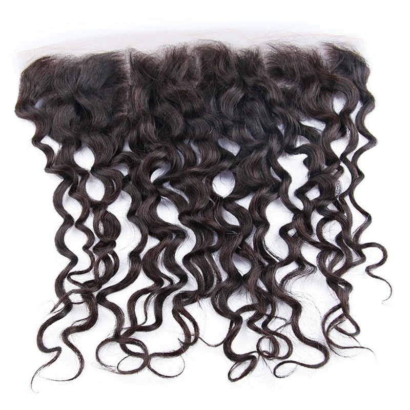 Indian Hair Water Wave Ear To Ear Lace Frontal Pre-plucked Italian Wavy Hair 4x13 Inch Closure Frontal