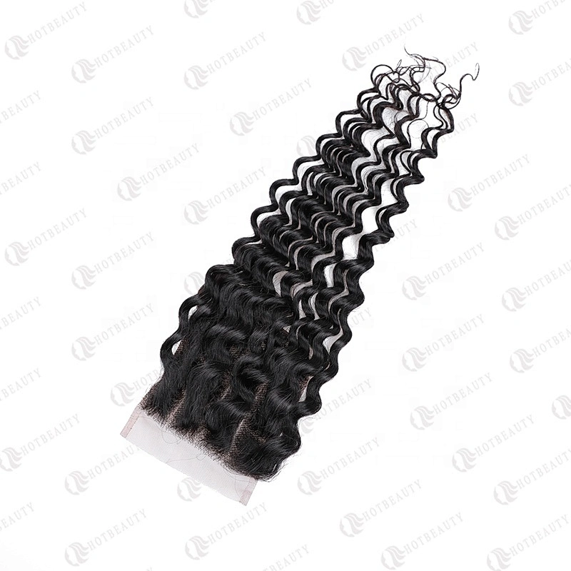 100% Virgin Remy Hair Cuticle Aligned Hair Cheaper Brazilian Hair In China Lace Closure Natural Black Deep Wave For Women