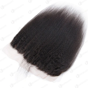 Hot Beauty Hair Wholesale Peruvian Kinky Straight Frontal And Bundles For Women