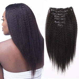 Hot Beauty Clips In Brazilian Human Hair Afro Kinky Curly Clip In Hair Extensions 7 Pieces And 100g/Set Natural Color Remy Hair