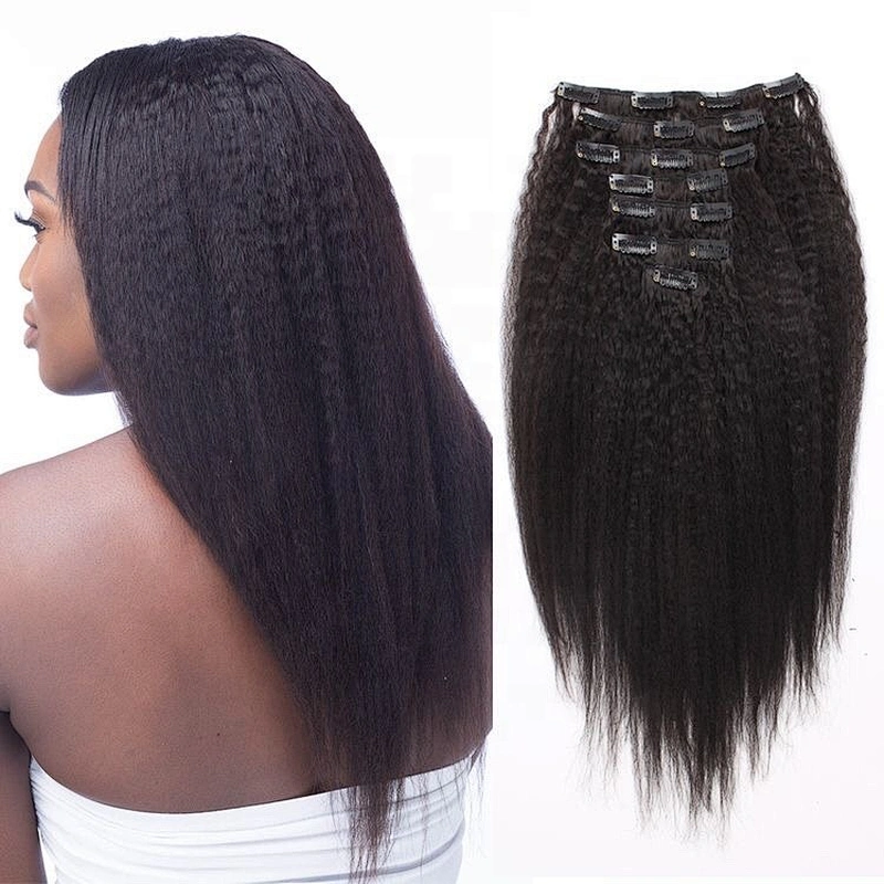 Hot Beauty Clips In Brazilian Human Hair Afro Kinky Curly Clip In Hair Extensions 7 Pieces And 100g/Set Natural Color Remy Hair