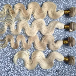 Wholesale Cuticle Aligned Hair Blonde Brazilian Hair Bundles 613 Virgin Hair Body Wave For Women