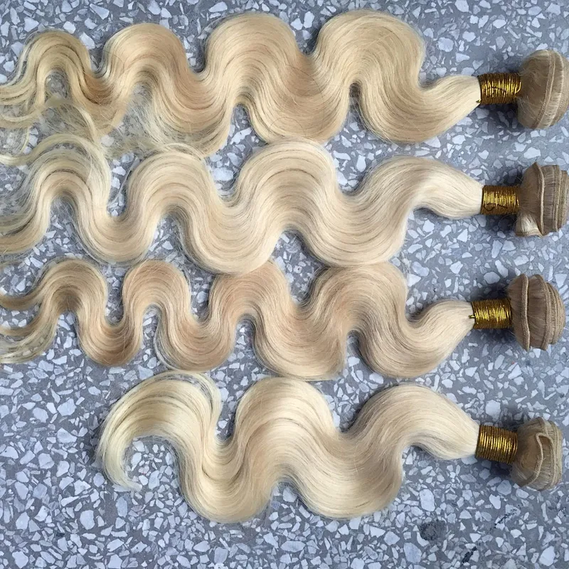 Wholesale Cuticle Aligned Hair Blonde Brazilian Hair Bundles 613 Virgin Hair Body Wave For Women