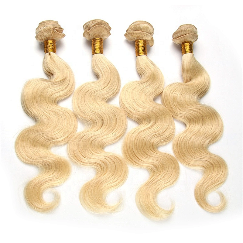Wholesale 613# Blonde Color Virgin Human Body Wave Remy Russian Hair Weave no shedding no tangle