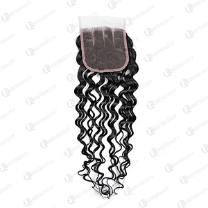 100% Virgin Remy Hair Cuticle Aligned Hair Cheaper Brazilian Hair In China Lace Closure Natural Black Water Wave For Women