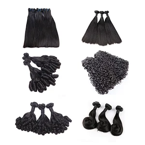 Hot Beauty Hair Wholesale Bundles Top Quality Super Double Drawn New Funmi Curl Virgin Brazilian Hair Extensions Weave