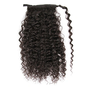 Wholesale Price Peruvian Virgin Deep Curly Ponytail Human Hair Extension