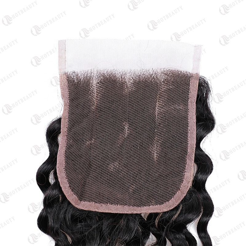 100% Virgin Remy Hair Cuticle Aligned Hair Cheaper Brazilian Hair In China Lace Closure Natural Black Deep Wave For Women