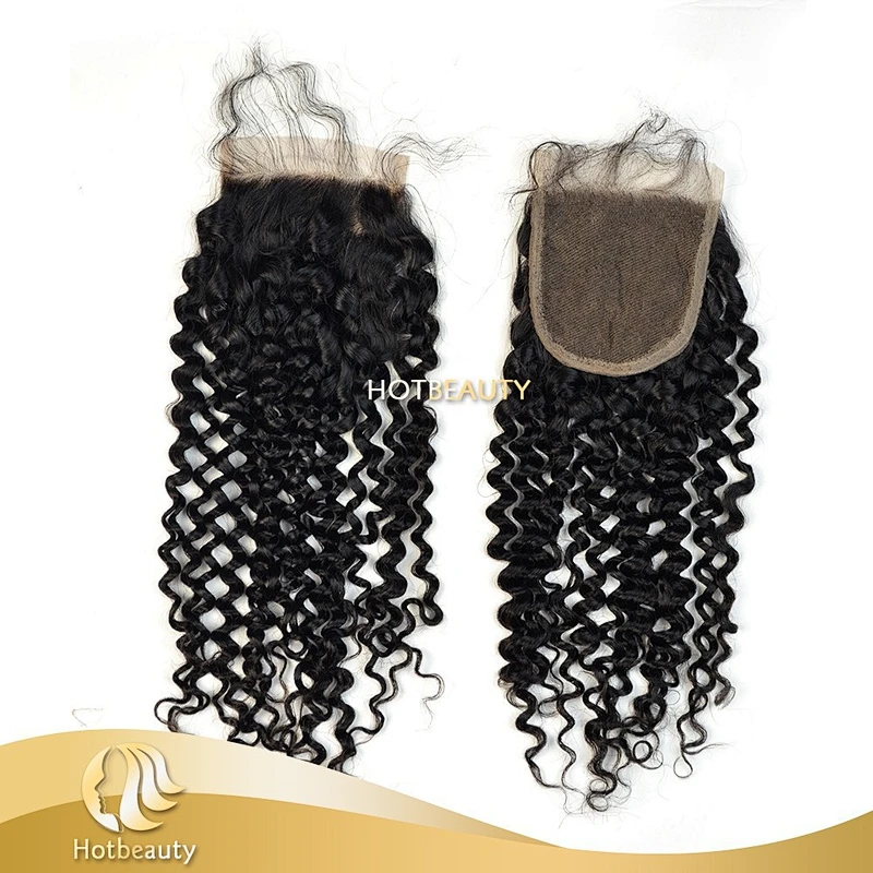 Guangzhou Hot Beauty Hair high grade deep curly brazilian virgin hair lace closure