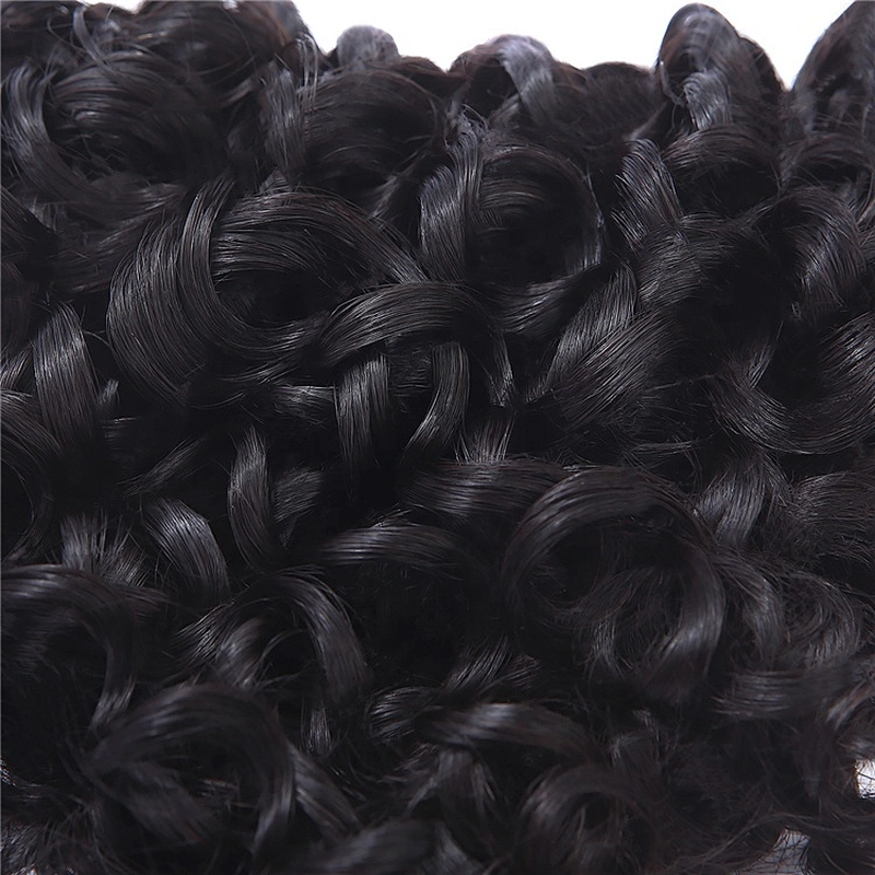 Super Double Drawn Hair Weft Unprocessed Curly Funmi Virgin Human Hair Bundles For Women