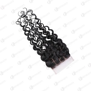 100% Virgin Remy Hair Cuticle Aligned Hair Cheaper Brazilian Hair In China Lace Closure Natural Black Water Wave For Women