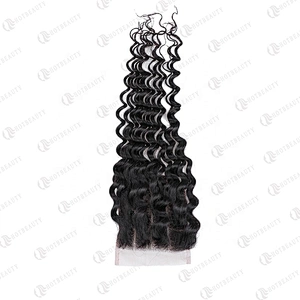 100% Virgin Remy Hair Cuticle Aligned Hair Cheaper Brazilian Hair In China Lace Closure Natural Black Deep Wave For Women