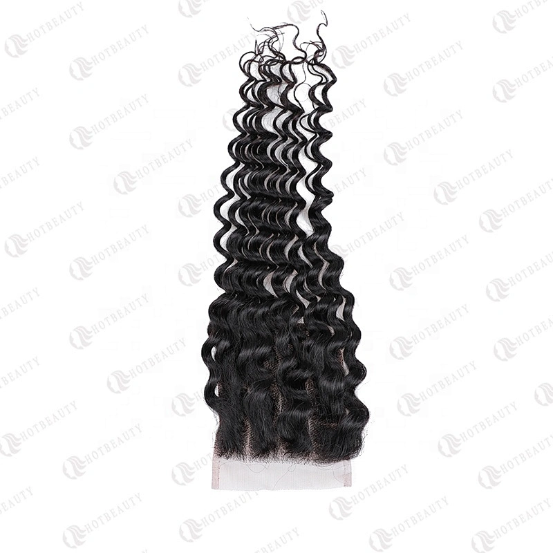 100% Virgin Remy Hair Cuticle Aligned Hair Cheaper Brazilian Hair In China Lace Closure Natural Black Deep Wave For Women