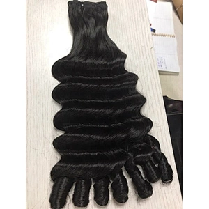2010 New Funmi Hair Style Ocean Spiral Curl Double Drawn Hair Extensions Bundles Factory Price