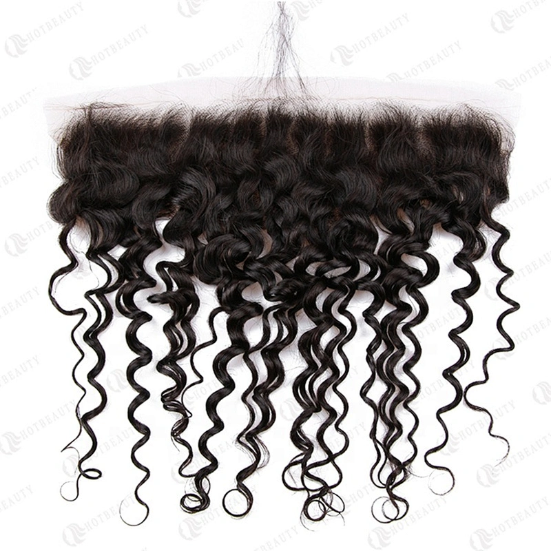 Hot Beauty Hair Peruvian Human Hair Water Wave Human Hair Frontal Closure For Women