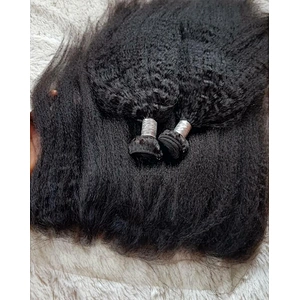 Raw Peruvian Hair Yaki Straight Cuticle Aligned Virgin Kinky Straight Hair For Black Women