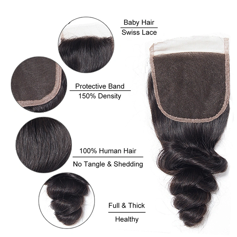 Hot Beauty Hair 4x4 Lace Ear to Ear Closure and Frontal Virgin Cuticle Aligned Hair Closures Human Hair