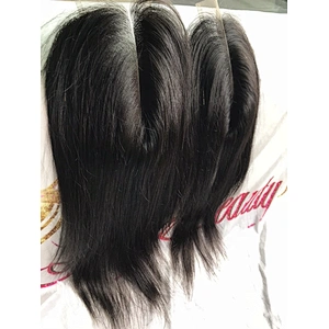 Deep Parting Natural Kim K Hair Swiss Lace 2x6 Closure Frontal Silky Straight Hair For Black Women