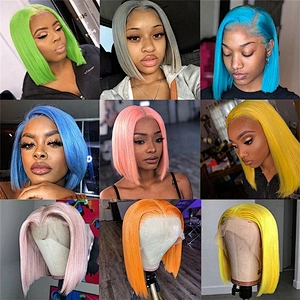 Hot Beauty Hair 10a Virgin Colorful 13x4 Lace Wig Human Hair Glueless Wig Lace Virgin Hair Wigs