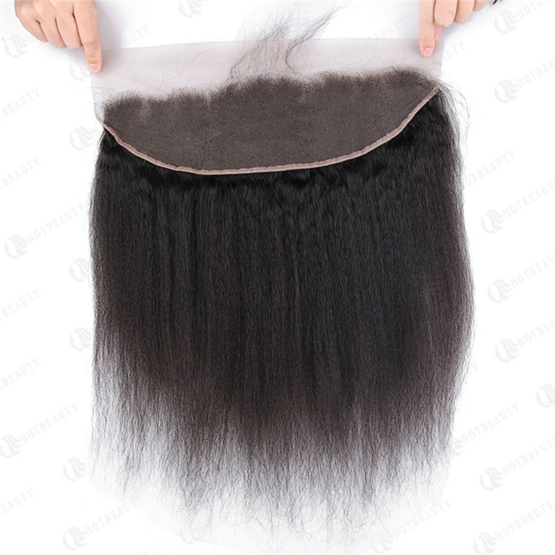 Hot Beauty Hair Wholesale Peruvian Kinky Straight Frontal And Bundles For Women