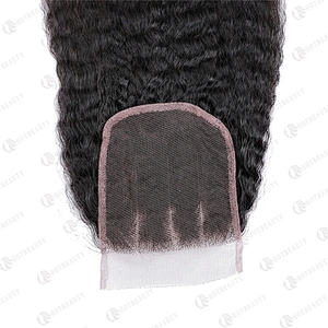 HB Undetectable Thin Top Closure Kinky Straight Hair African Yaki Straight 360 Lace Hair Extension Closure