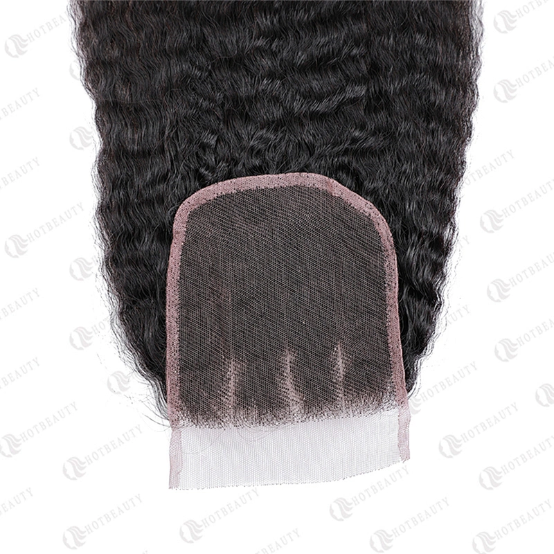 HB Undetectable Thin Top Closure Kinky Straight Hair African Yaki Straight 360 Lace Hair Extension Closure