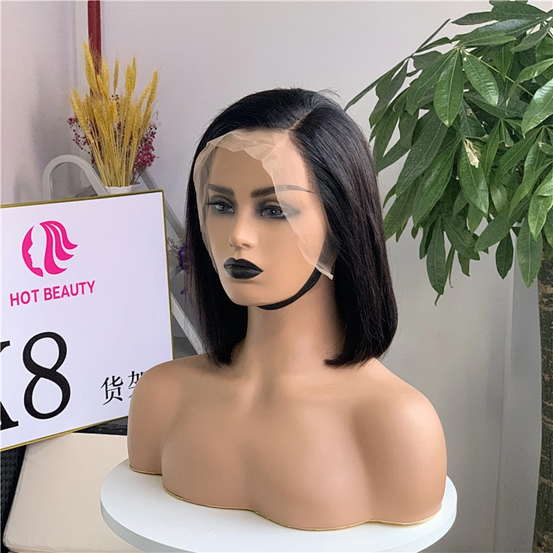 Hot Beauty 10 Inch Short Bob Wigs Human Hair Lace Front For Black Women Weaves and Straight Lace Front Wig