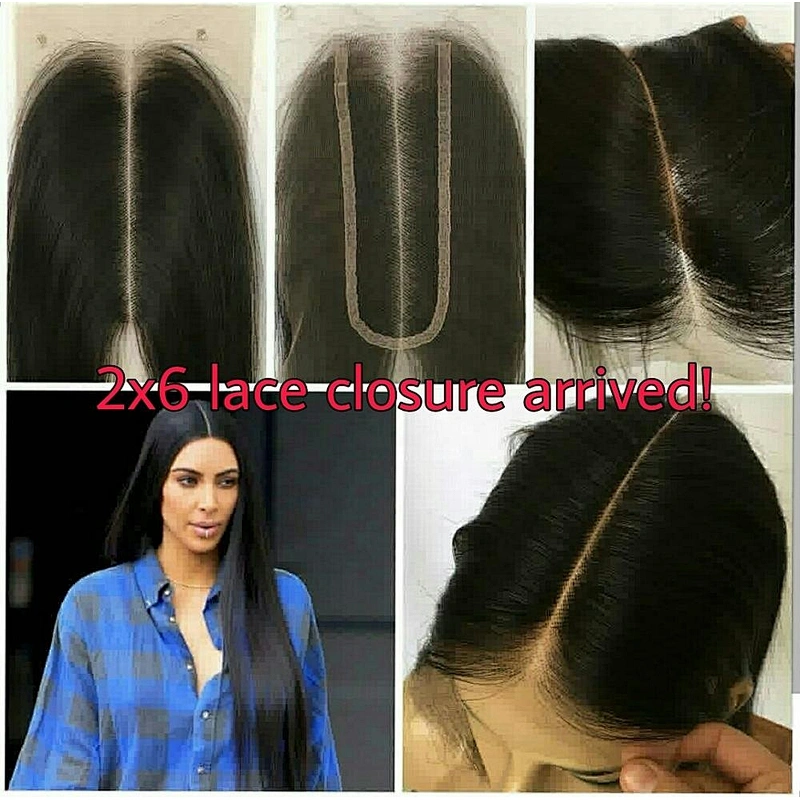 Deep Parting Natural Kim K Hair Swiss Lace 2x6 Closure Frontal Silky Straight Hair For Black Women