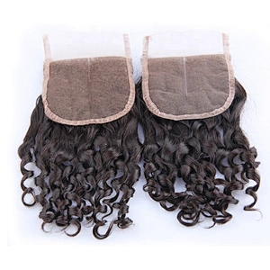 Hot Beauty Hair Pixie Curl Human Hair Closure Brazilian Hair Closure Swiss Lace Closure