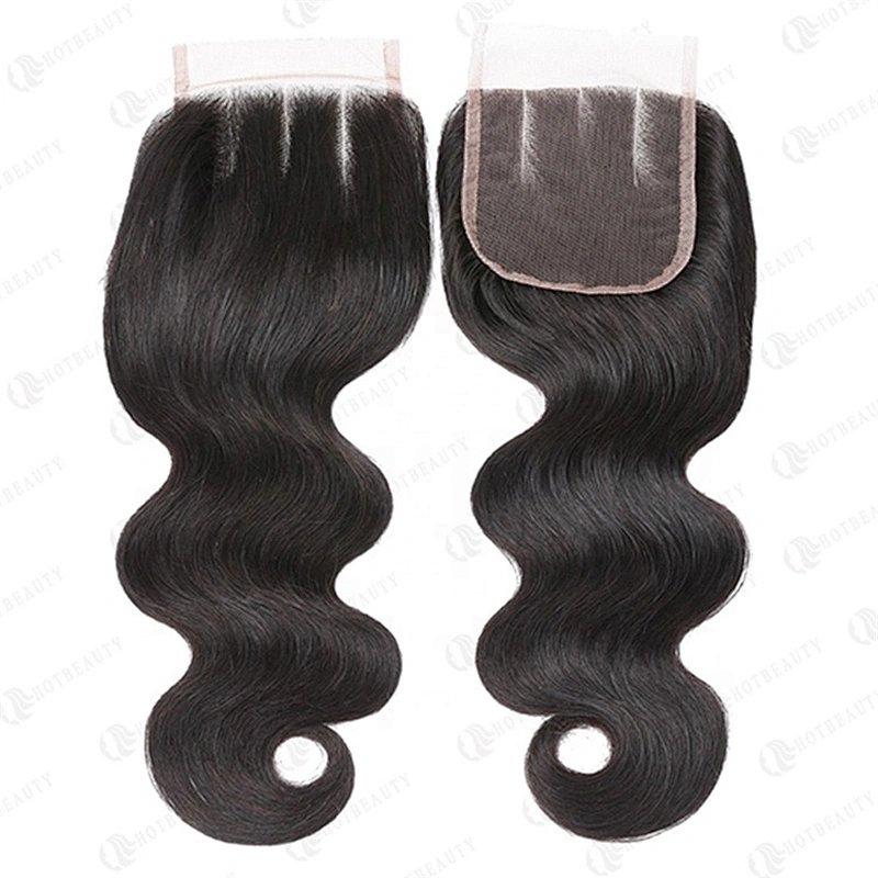 HB 4x4 Top Frontal Lace Closure Body Wave Transparent Scalp Closure Straight/ Deep Curly/ Kinky Curl