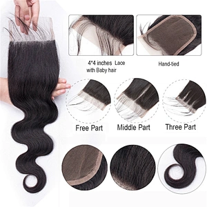Hot Beauty Hair Body Wave Brazilian Hair Closure Virgin 4x4 Closure Lace Human Hair Closure