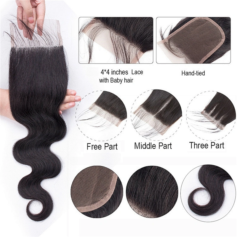 Hot Beauty Hair Body Wave Brazilian Hair Closure Virgin 4x4 Closure Lace Human Hair Closure