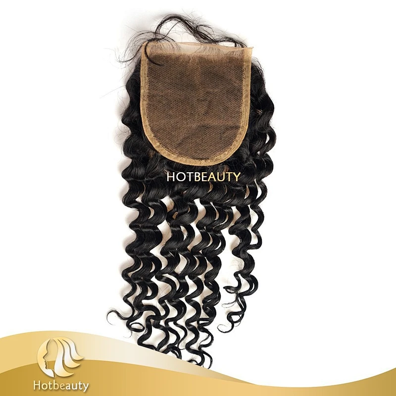 Guangzhou Hot Beauty Hair high grade deep curly brazilian virgin hair lace closure