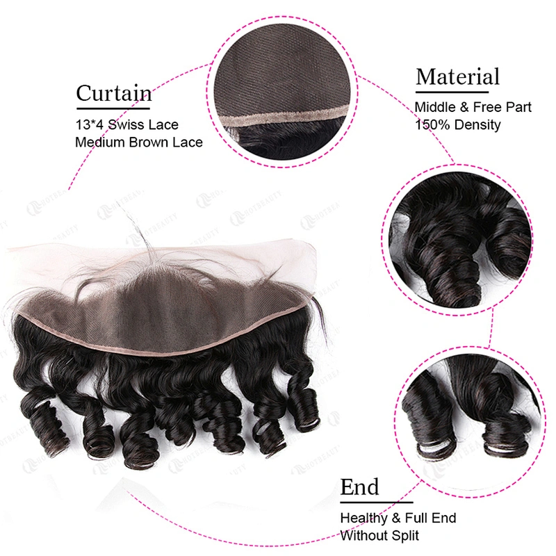 Hot Beauty Loose Wave Human Hair 13x4 Pre Plucked Closure and Frontal Film Lace Frontal