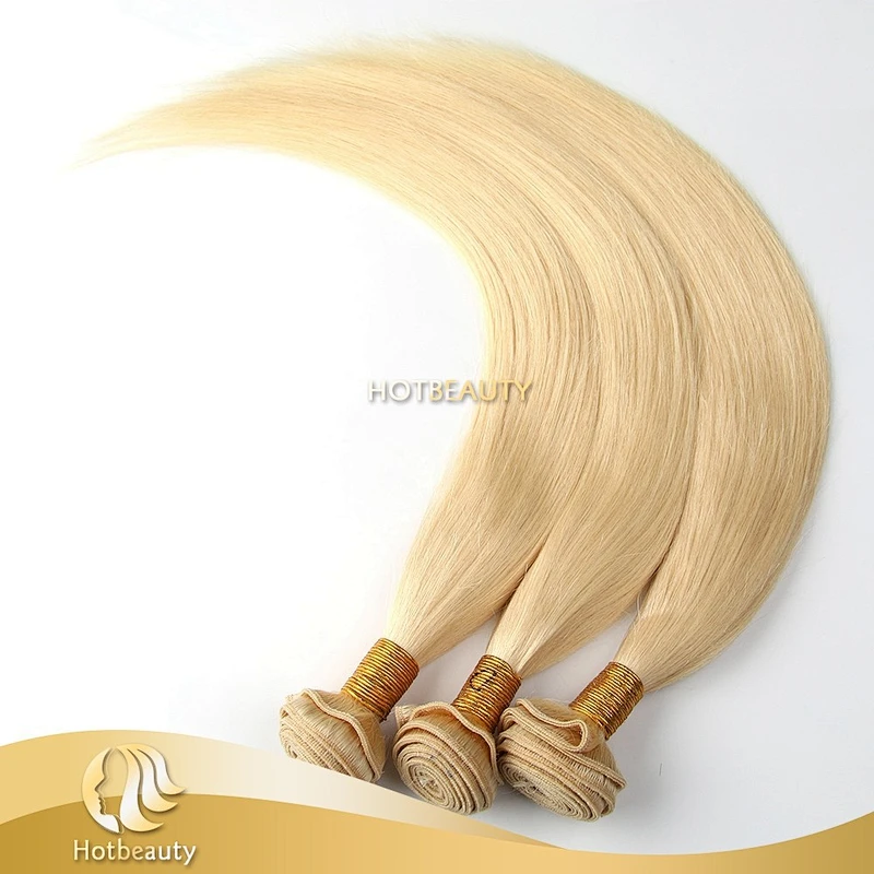 Hot Selling Remy Cheap Beauty Hair, Unprocessed Blonde Russian Virgin Hair Straight Wave Hair Extension