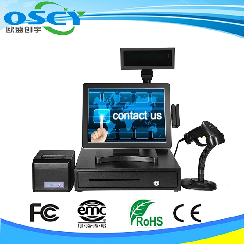 15 inch Touchscreen restaurant pos system/ AIO Pos/ALL IN ONE PC