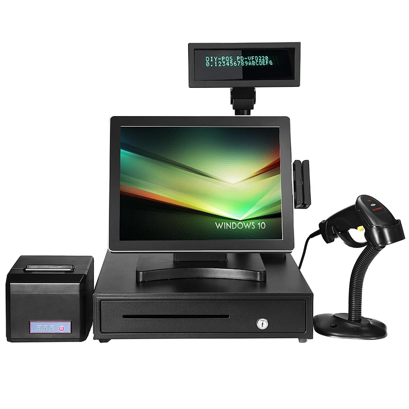 15 inch Touch screen POS, barcode scanner Windows POS device