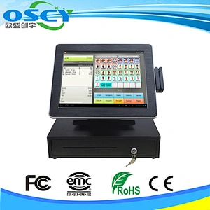 all in one tv pc computer 15 inch fiscal cash register/ wireless pos
