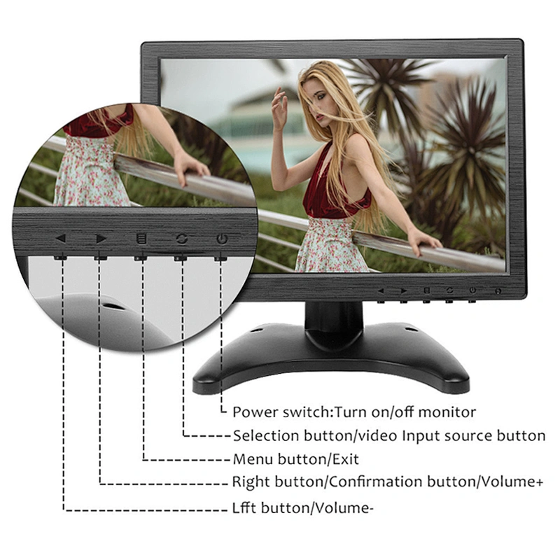 16:9 10.1 Mini Ips Lcd Cctv Cheap Desktop Small Size 10 Inch Led Pc Monitor