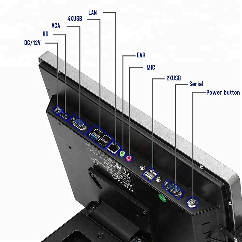 Supermarket/Restaurant  waterproof 12/15/17 inch capacitive touch screen Cash register/POS system with  Windows 10/Linux OS