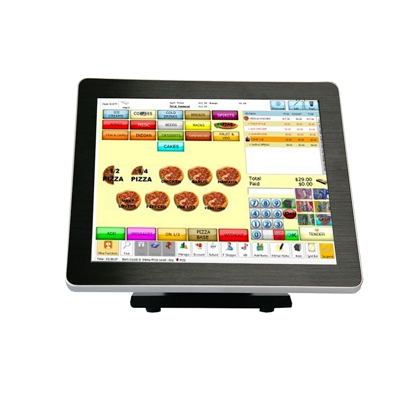 Computers small size 17 inch POS magnetic card machine with barcode scanner