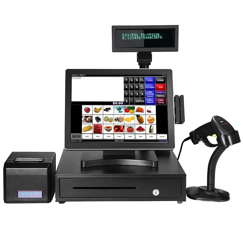 pos computer/pos system cash register with 80mm pos printer cash drawer for retail