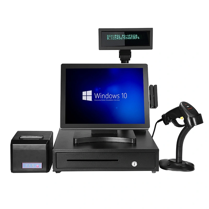 All One Machine Cash Register Dual Touch Epos Rfid  Portable 12 Inch Screen Pos System