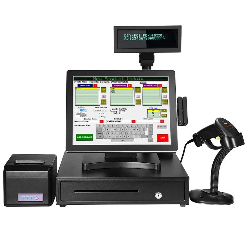 Flat panel Touchscreen all in one windows POS computers with Windows 10