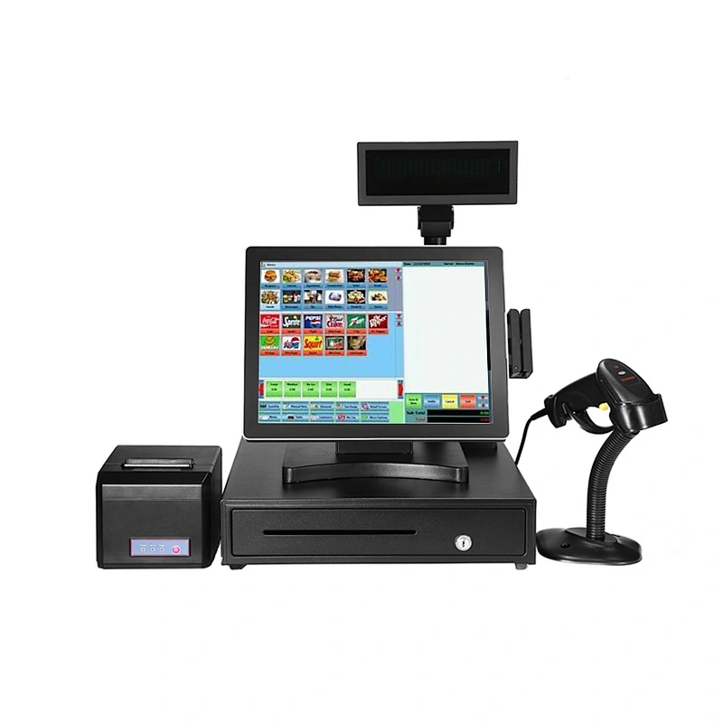 Touch Screen POS System Point of Sales restaurant cash register with VFD 80mm