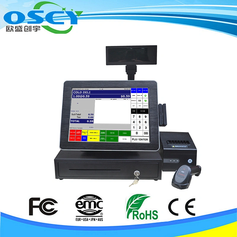 Retailer 15 Inch All-in-one Pc Best all-in-one pc Restaurant Pos with atm card skimmer
