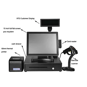 15 inch Pc Machine Cash Register All One Point Sale Cashier Pos System